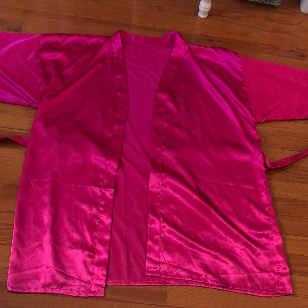 Fuschia Victoria Secret Angel Satin Robe